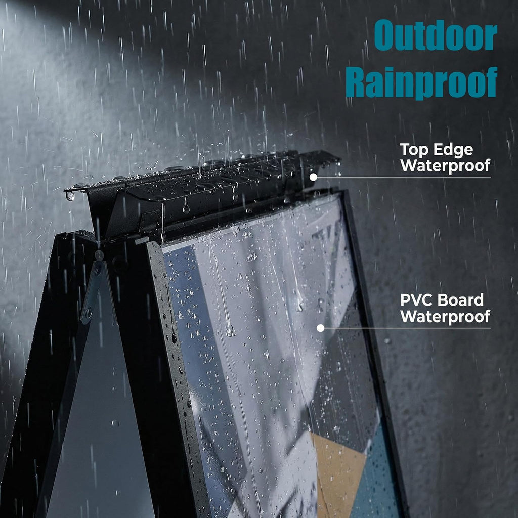 A Frame Sidewalk Sign 24x36 inches Sandwich Board Signs Outdoor Heavy Duty Double-Sided,including 2 Corrugated Boards