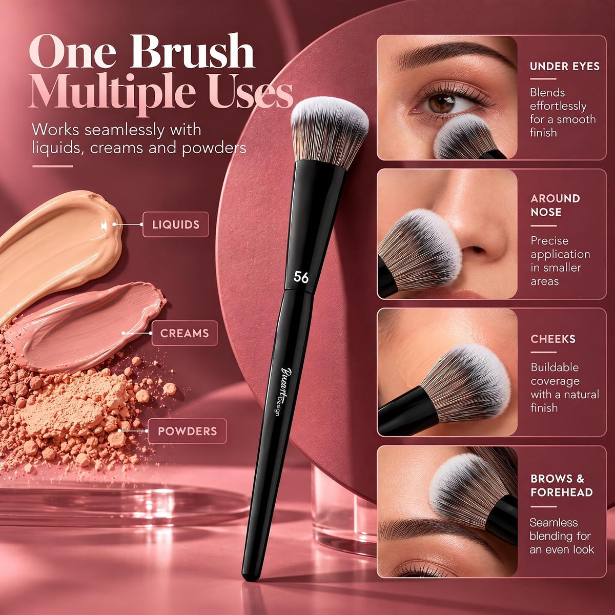 Foundation Brush for Liquid Makeup, Buffing Makeup Brush 56