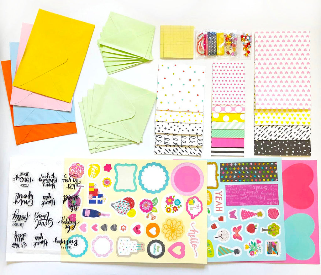 Greeting Card Making Supplies Envelope Kit Gift Anniversary Craft