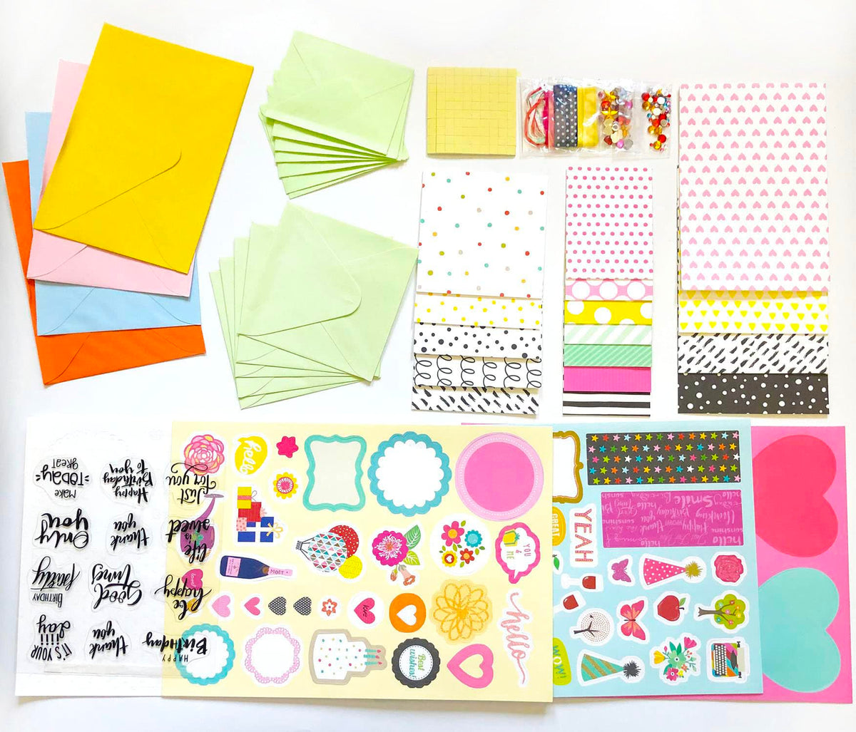 Greeting Card Making Supplies Envelope Kit Gift Anniversary Craft