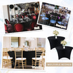 15 Pcs Spandex Round Tablecloth Fitted Stretch, 5 Ft,60inch, Black