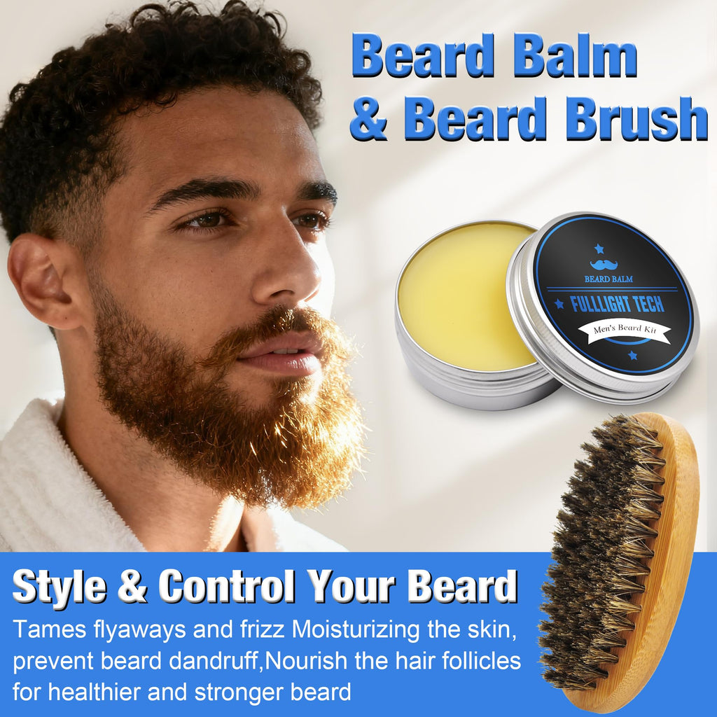 Beard Kit for Men with 3 Beard Oil Scents & Vanilla Beard Wash & Balm Set