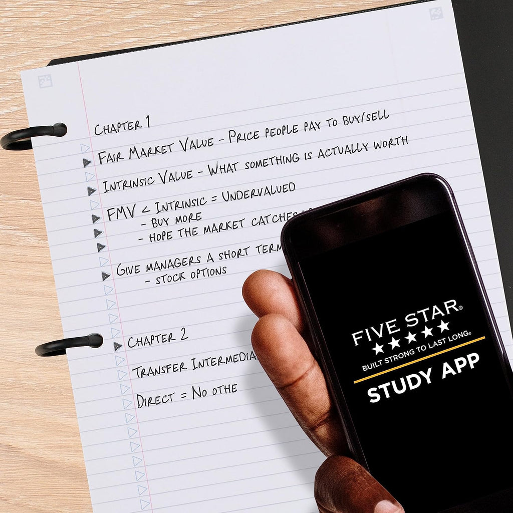 Flex Refillable Notebook + Study App, College Ruled Paper and 1 Inch TechLock Ring Binder with Pockets, Tabs and