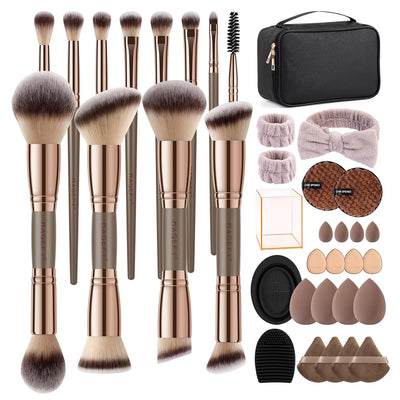 Makeup Brushes 37 Pcs Makeup Kit, Multi-functional Makeup Tool Set with Double-End Powder Blush Eyeshadows Brush Make