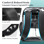 Clear Backpack for School - 17 inch Heavy Duty Clear Bookbag, Black