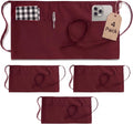 Server Waist Aprons 4 Pack with 3 Pockets 100% Polyester