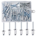 (80Pcs) Aluminum blind pro Rivets Kit,Aluminum Grip and Steel Mandrel Set