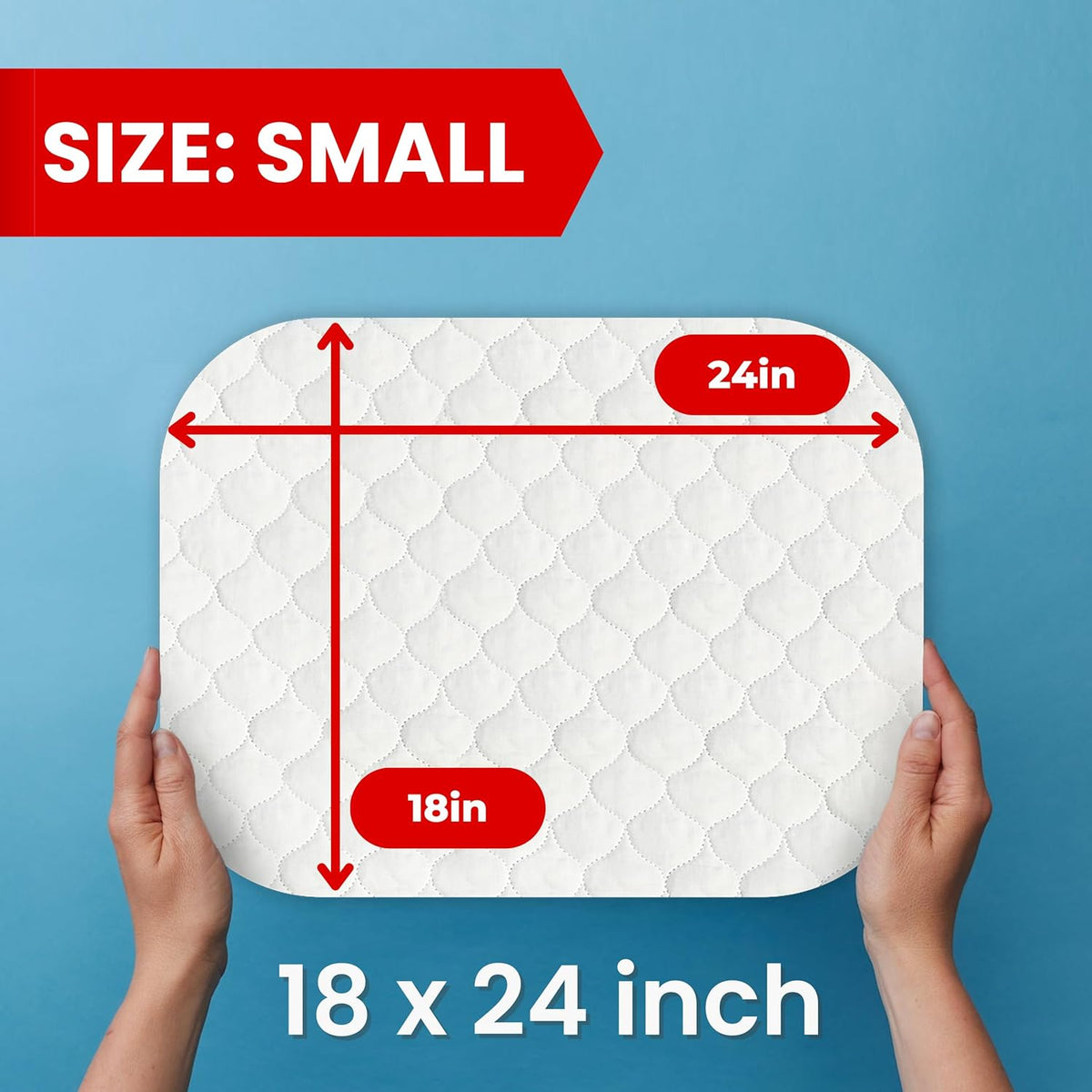 Ultra Soft 4-Layer Washable Incontinence Bed Pad, 18"x24" (3 Pack)