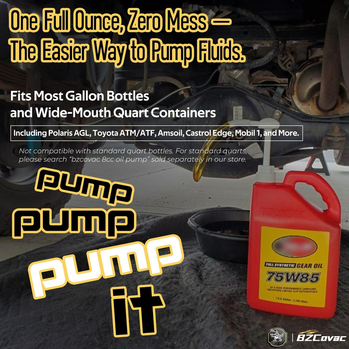 30cc Hand Oil Transfer Pump for Gallon and Wide-Mouth Quart Bottles