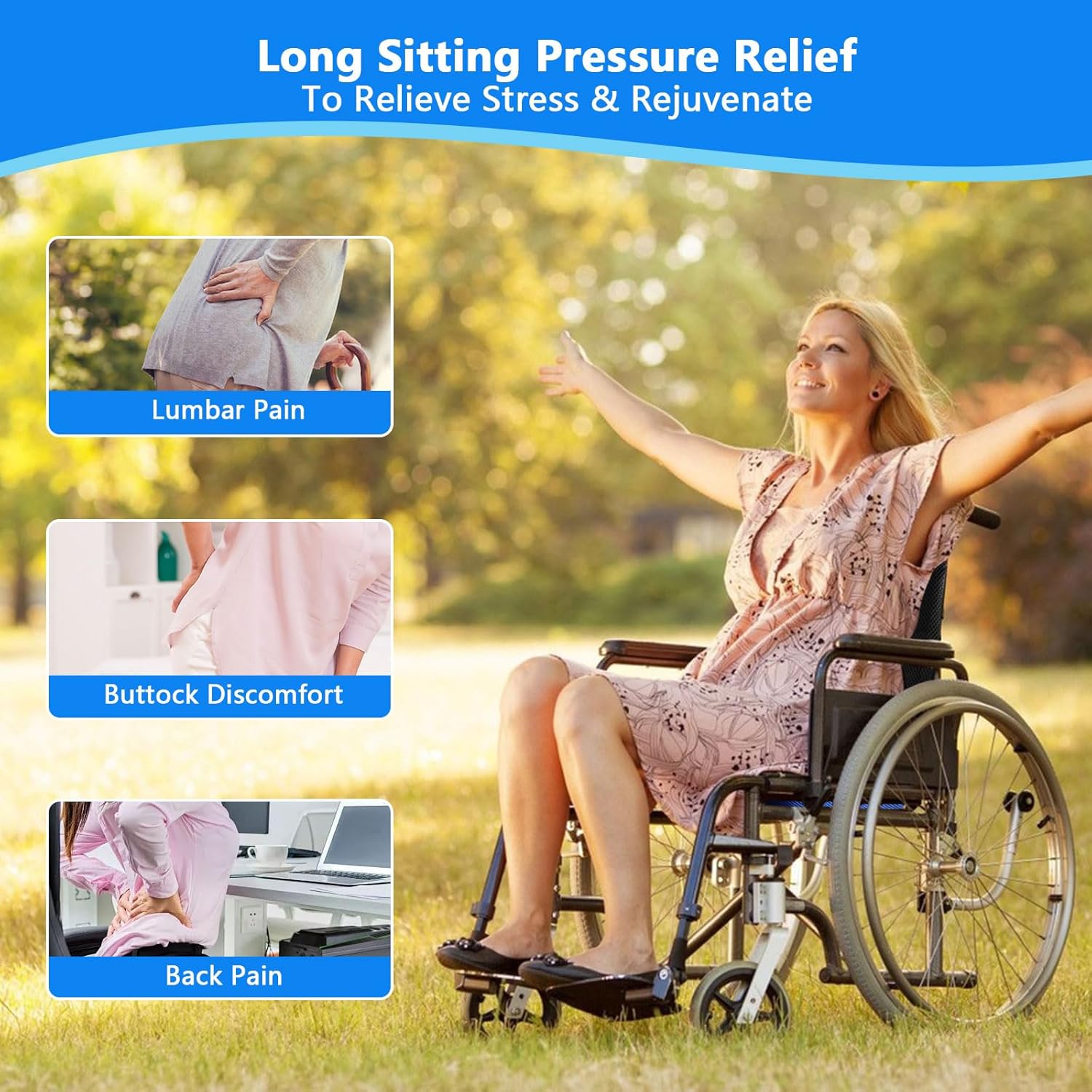 Soft Wheelchair Seat Cushion for Adults Washable Wheelchair Cushions for Seniors Wheelchair Pads Cushions Thick for
