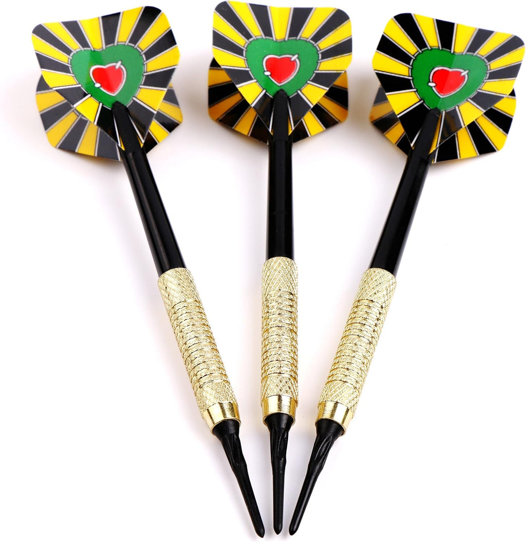 Soft Tip Darts for Electronic Dartboard Plastic Point Dart with Standard Dart Flights 18 Darts