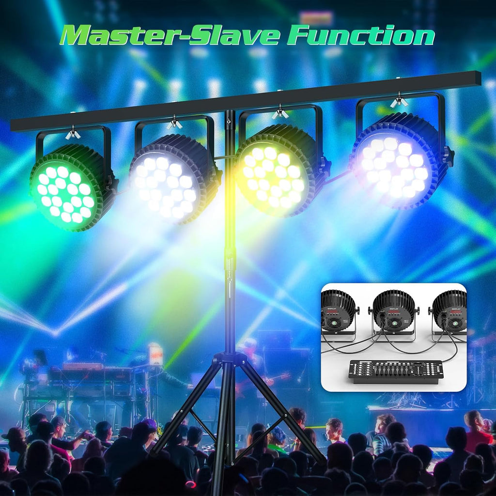 Par Lights LED Stage Lights, U`King 12Wx18 RGBW Uplight Stage Lighting Effect by DMX and Sound Activated Control Wash