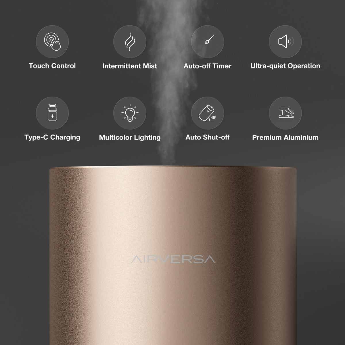 RD1 Waterless Diffuser for Essential Oil for Home, Room, Titanium