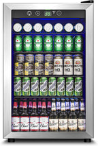 4.5 Cu.Ft Beverage Refrigerator, 145 Can Mini Fridge, Silver