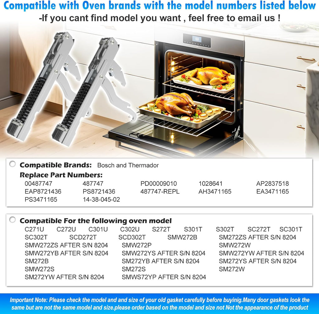 2 Pack Compatible with Thermador 00487747 487747 Oven Door Hinge Kit