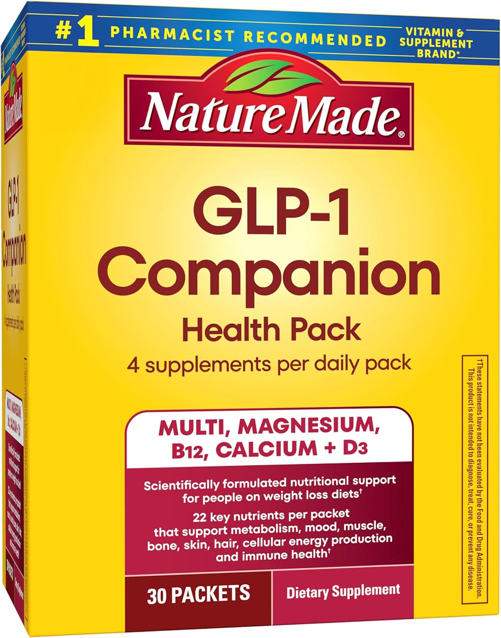 GLP-1 Companion Health Pack, Multivitamin for Women and Men, Magnesium, Calcium, Vitamin D & B12, Nutritional Support