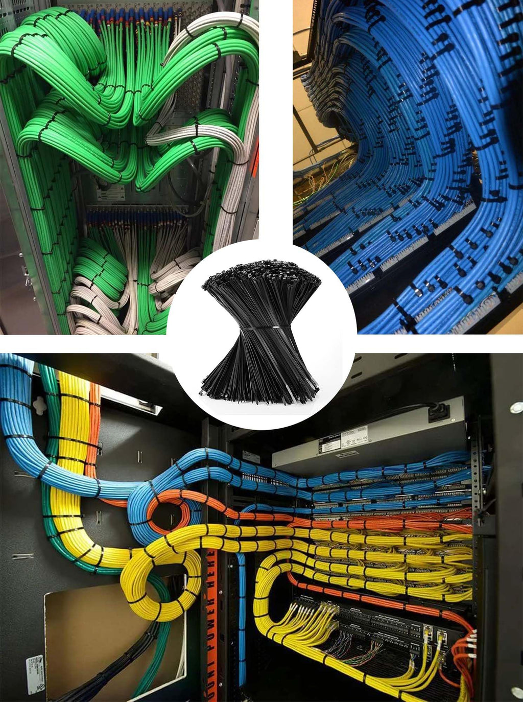 Cable Zip Ties 12 inch Cehony 1500 Pack Plastic Black Zip Ties 50lbs