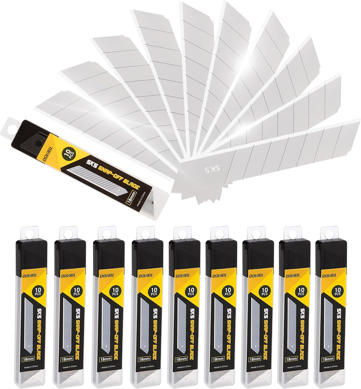 18mm Snap Off Blade SK5, Box Cutter Blades, 100 Pcs