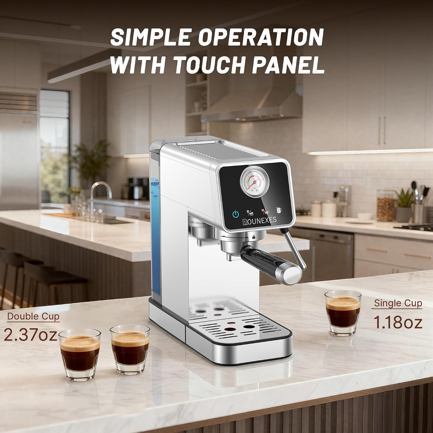 20 Bar Espresso Machine, Semi-Automatic Espresso Machine with Milk Frother, Compact Espresso Coffee Maker For