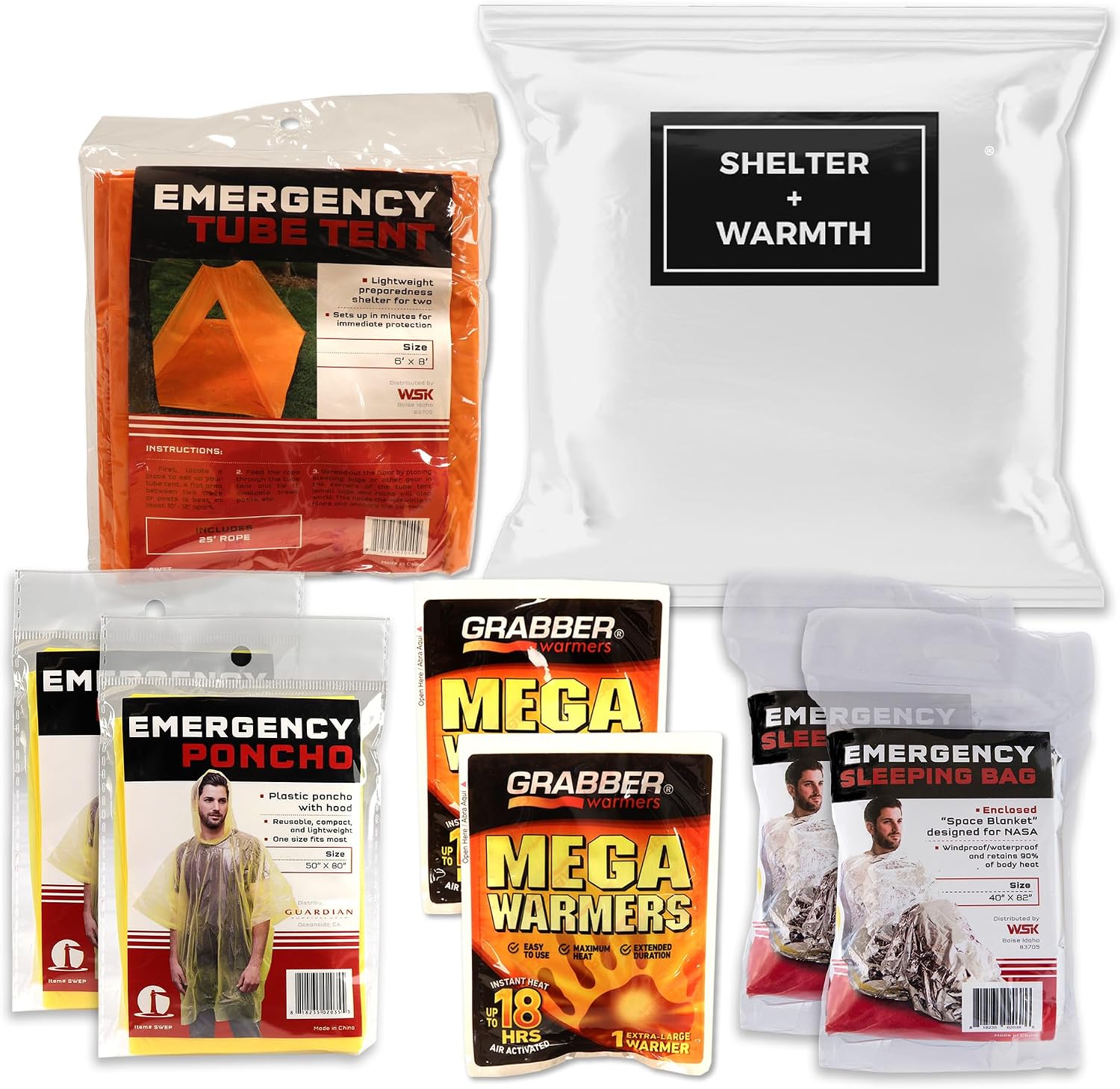 3 Person 72Hr Elite Wheel Bag Emergency Kit - Food, Water, First Aid, Tools | Rolling Wheel Bag, 107Pc First Aid Kit