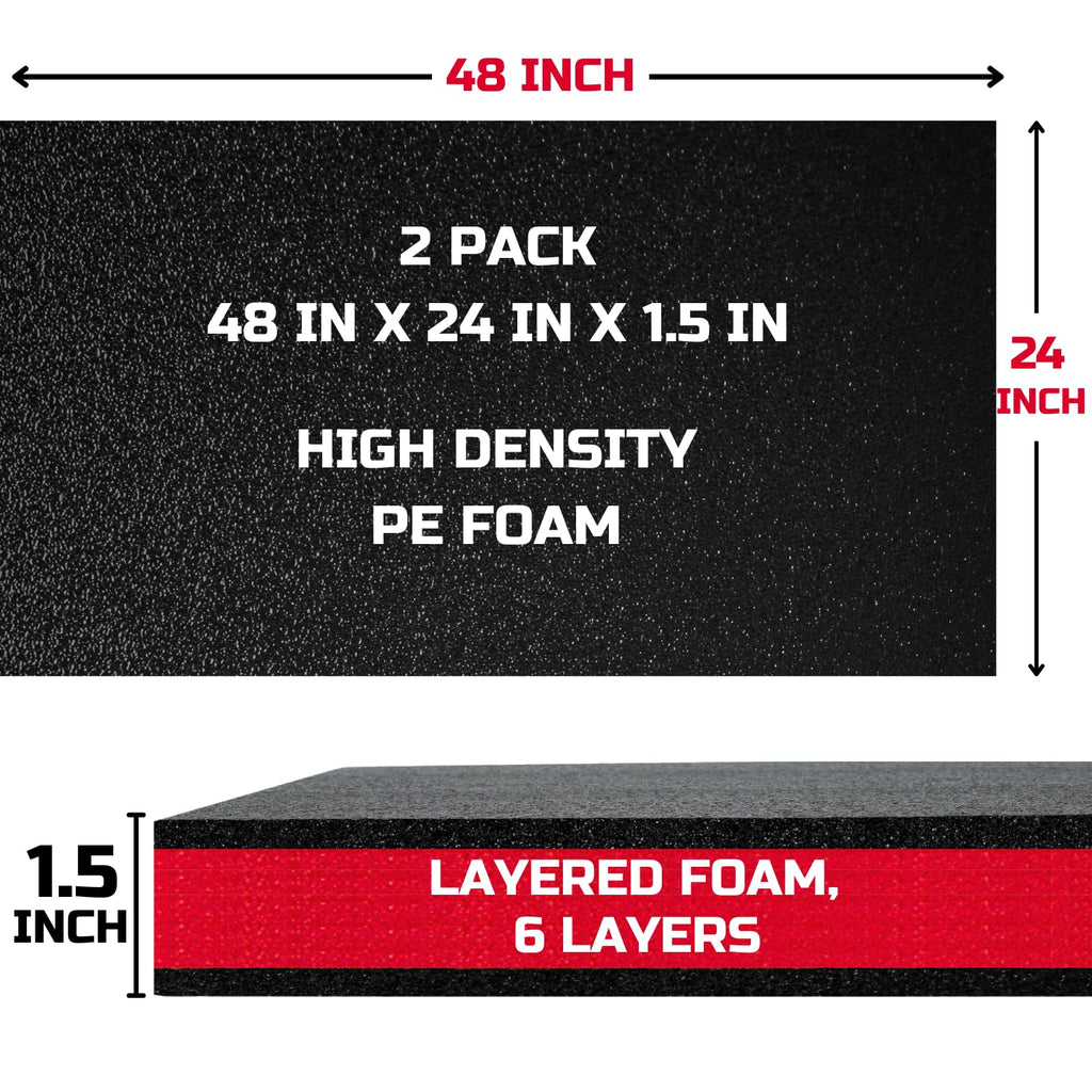 Tool Box Foam Organizer 48x24x1.5 inch 2Pack, Kaizen Sheets for Pro Tool Control, Custom Tool Shadow Inserts for