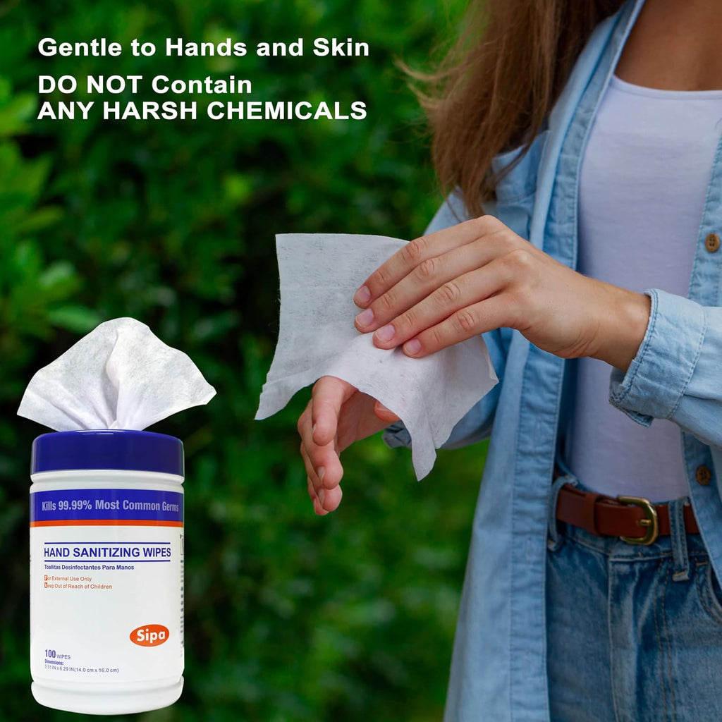 Hand Sanitizing Wipes 100 WIPES/CANISTER, Soft Textured Wipes, Fresh Scented, (4 CANISTERS)