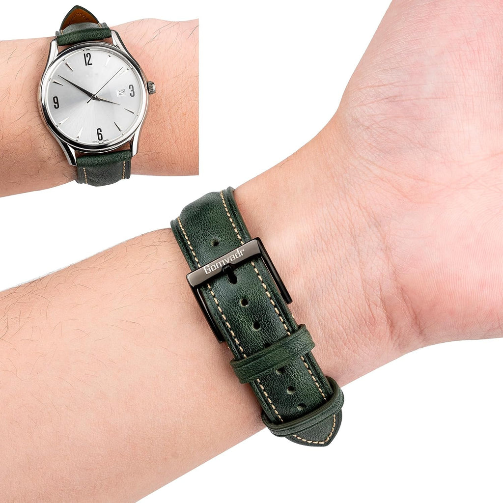20mm Leather Watch Strap Watch Band for Men, Two Tone Oil-tanned Top Grain Leather Watch Straps 18mm 20mm 21mm 22mm
