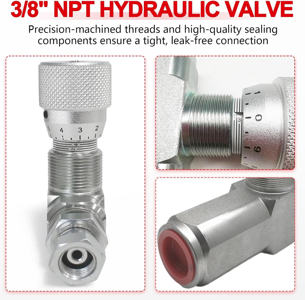 3/8" NPT Hydraulic Flow Control Valve,One-Way Adjustable Speed