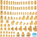 92PCS Brass Pipe Fittings Assortment Kit,1/8" 1/4" 3/8" 1/2" NPT