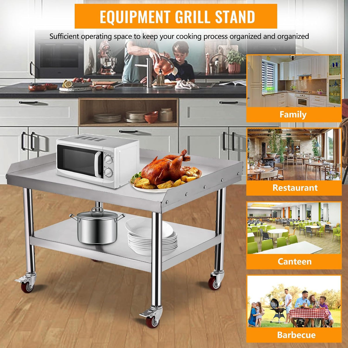 36 x 28'' Stainless Steel Commercial Work Table,1000lbs Capacity