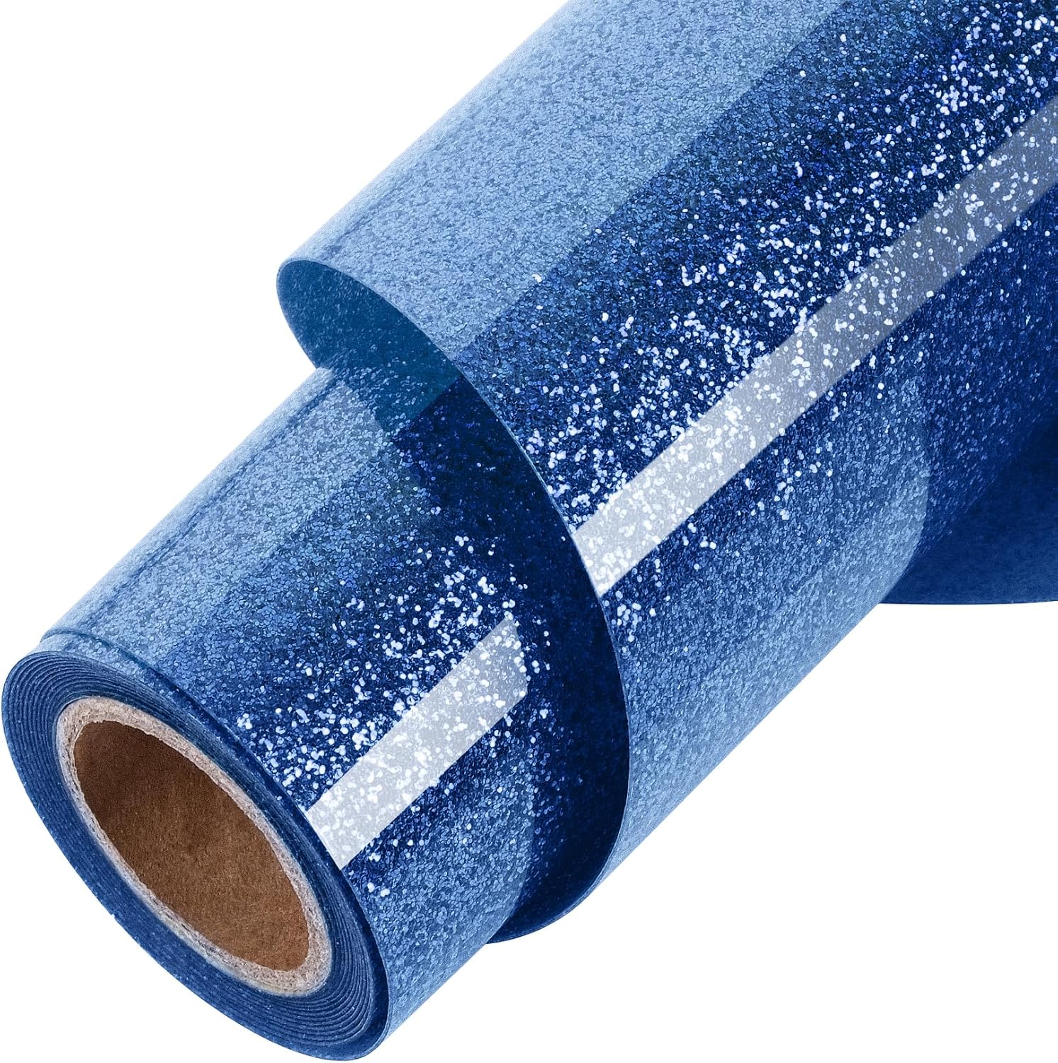 TORC Blue Glitter HTV Blue Heat Transfer Vinyl HTV Rolls, 12" x 6 ft Iron on Vinyl for T Shirts Blue Glitter HTV