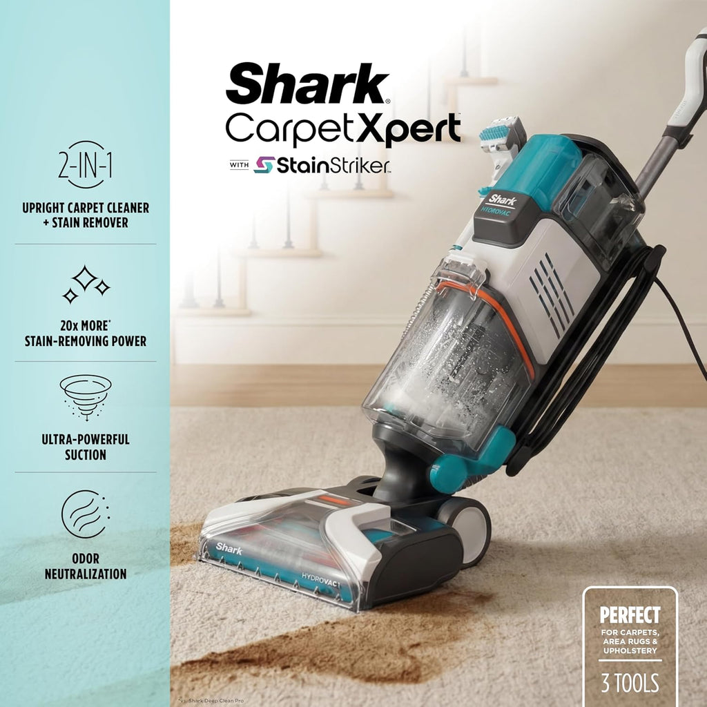 CarpetXpert StainStriker Carpet & Upholstery Cleaner, 3 Tools, EX201 | For Carpet, Upholstery & Rugs, Dirt, Tough