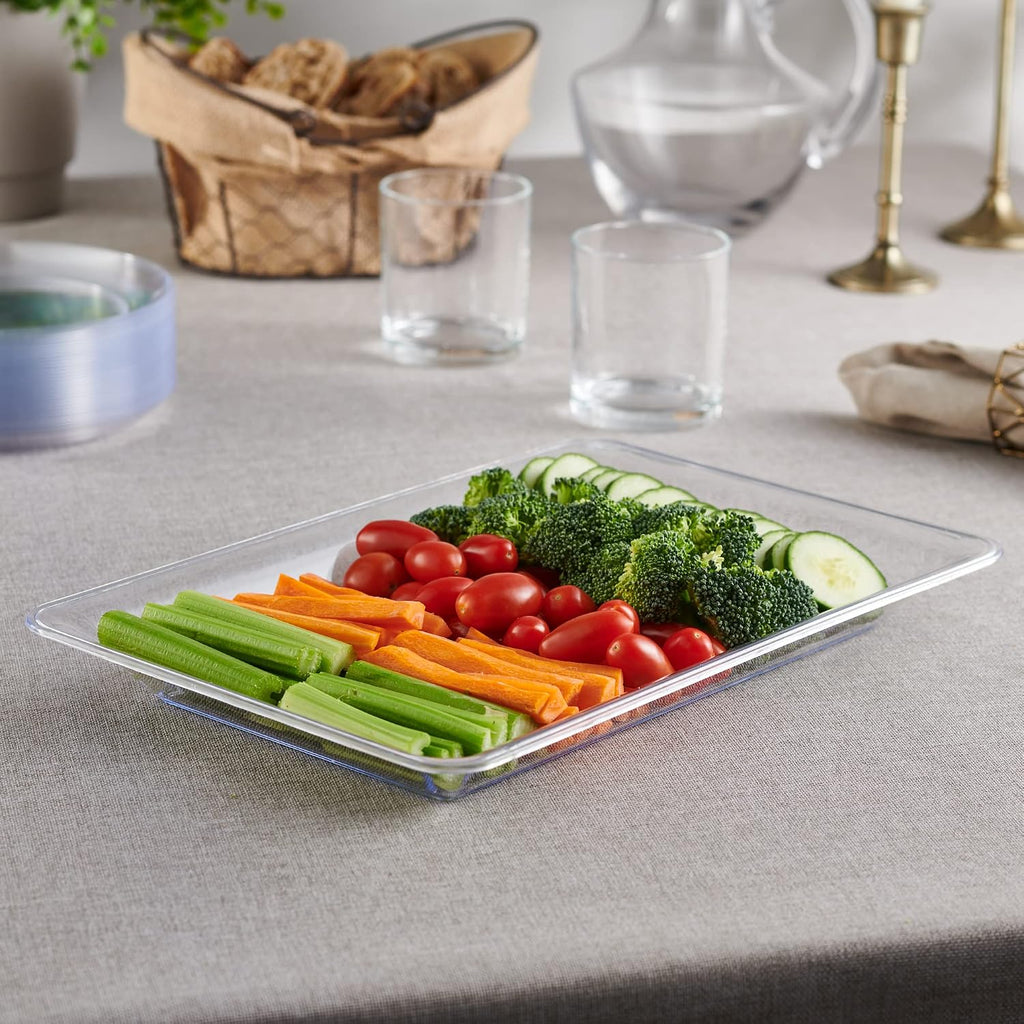 Clear Plastic Serving Trays - Serving Platters Rectangle Pack of 4