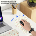 Wrist Rest Support for Mouse Pad Keyboard Set Circle Coaster Gaming Mouse Pad Ergonomic Gel Memory Foam Set for