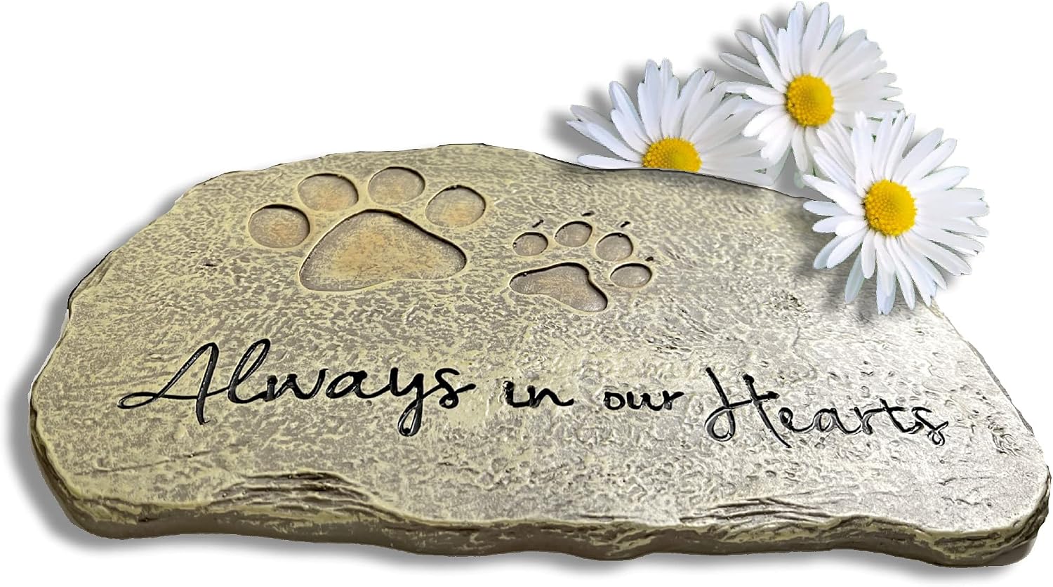 Pet Memorial Stone - Cat or Dog Grave Marker - Durable Waterproof Garden Memorial Stone for Indoor and Outdoor Use