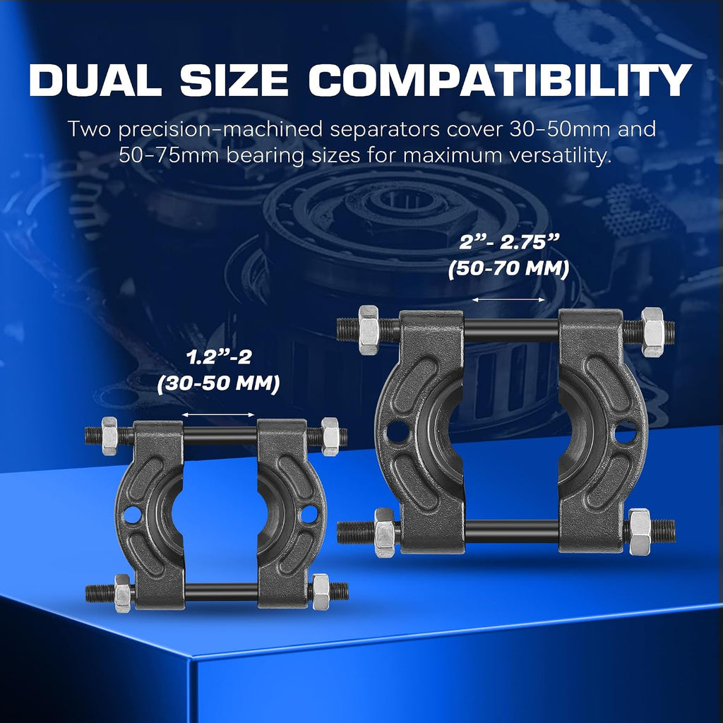 12-Piece Bearing Puller, Wheel Hub Puller Set, Wheel Bearing Removal Tool, Blind Bearing Puller, 5 Ton Capacity