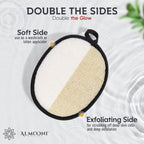 Loofah Sponge Body Scrubber for Men, Black, 2 Count