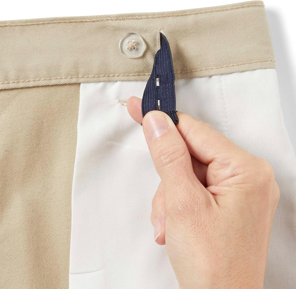 Boys' Adjustable Waist Relaxed Fit Twill Pant | school uniform pants, no need to iron, double knees for durability