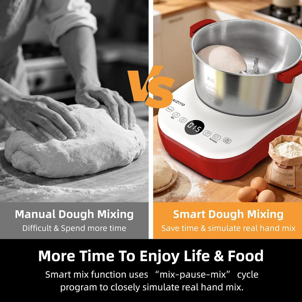 DoughChief, 7.4QT Dough Mixer, Dough Maker with Ferment Function, Bread Maker with 304 Stainless Steel Bowl