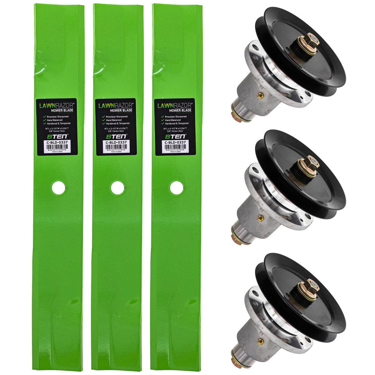 8TEN Blade Spindle Kit for Exmark 103-1184 1-633482 52 Inch Deck