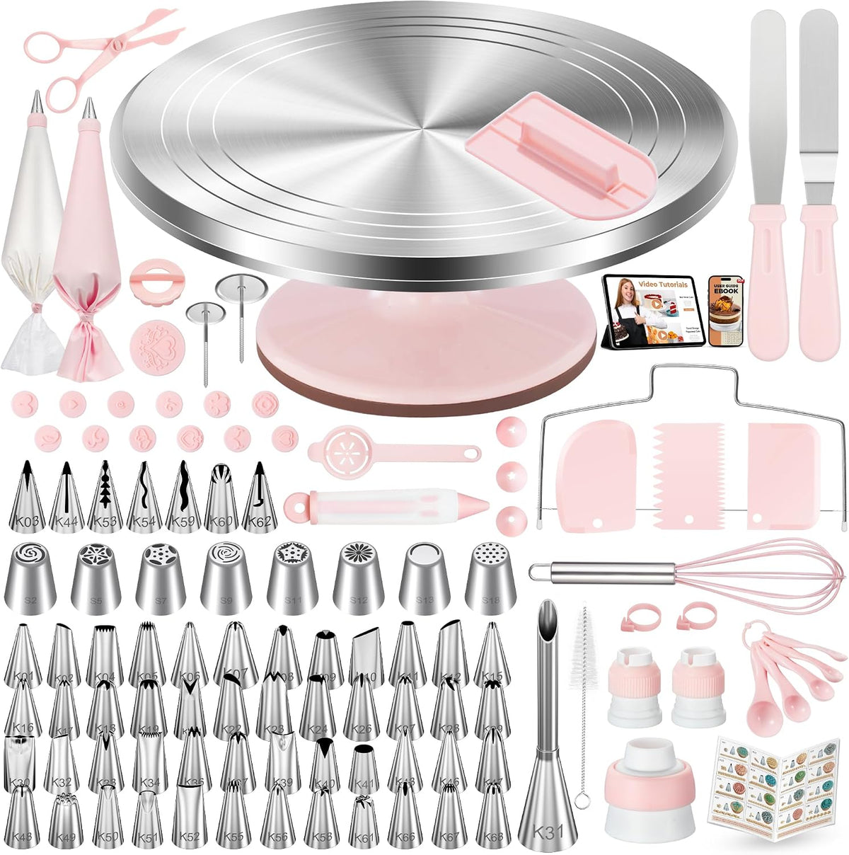 158 Aluminum Cake Decorating Kit, Baking Tools for Beginners & Pros