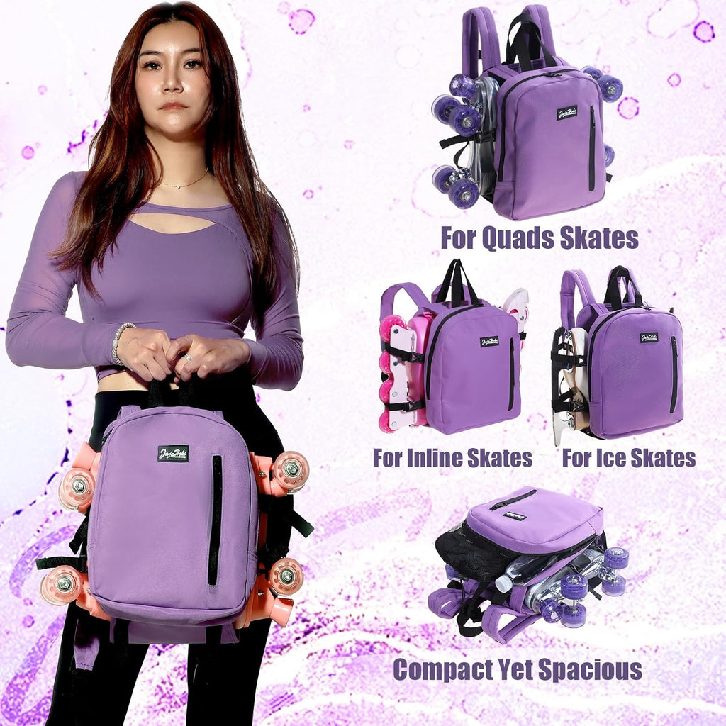 Roller skates bags for Women Men, Multi-functional Sports Backpack for Rollerskates, Ice skates, Inline skates