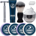 4 Packs Shaving Soap w/Shaving Bowl,Shaving Brush,Shaving Cream,Unqiue Gift Set Mens Shaving Kit for Christmas