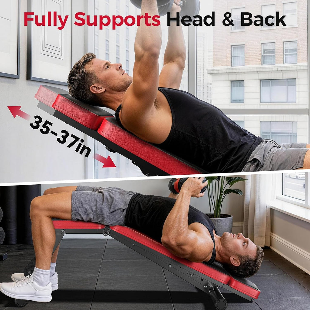 Adjustable Weight Bench for Home Gym, 660LBS Capacity Workout Bench with 8 Backrests for Chest Shoulders Arms