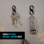 S-Biner MicroLock Stainless Steel - S-Biner with Locking Dual Sided Gates - Keep Keys Secure with Carabiner Key