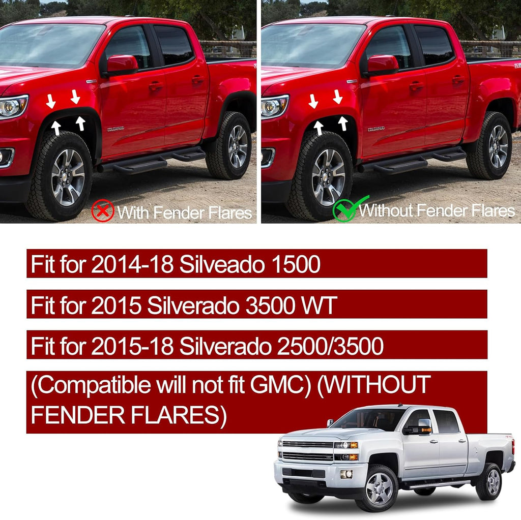 Mud Flaps Splash Guards Compatible with Silveado 1500 (2014-2018), for Silverado 3500 WT(2015), for Silverado 2500