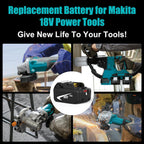 2-Pack 8000mAh High Capacity Replacement for Makita 18V Battery Bl1860B