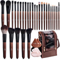 Professional Makeup Brush Set 28 Pcs With Travel Makeup Bag,Concealer Brush, Foundation Brush, Blush Brush, 4 Pcs