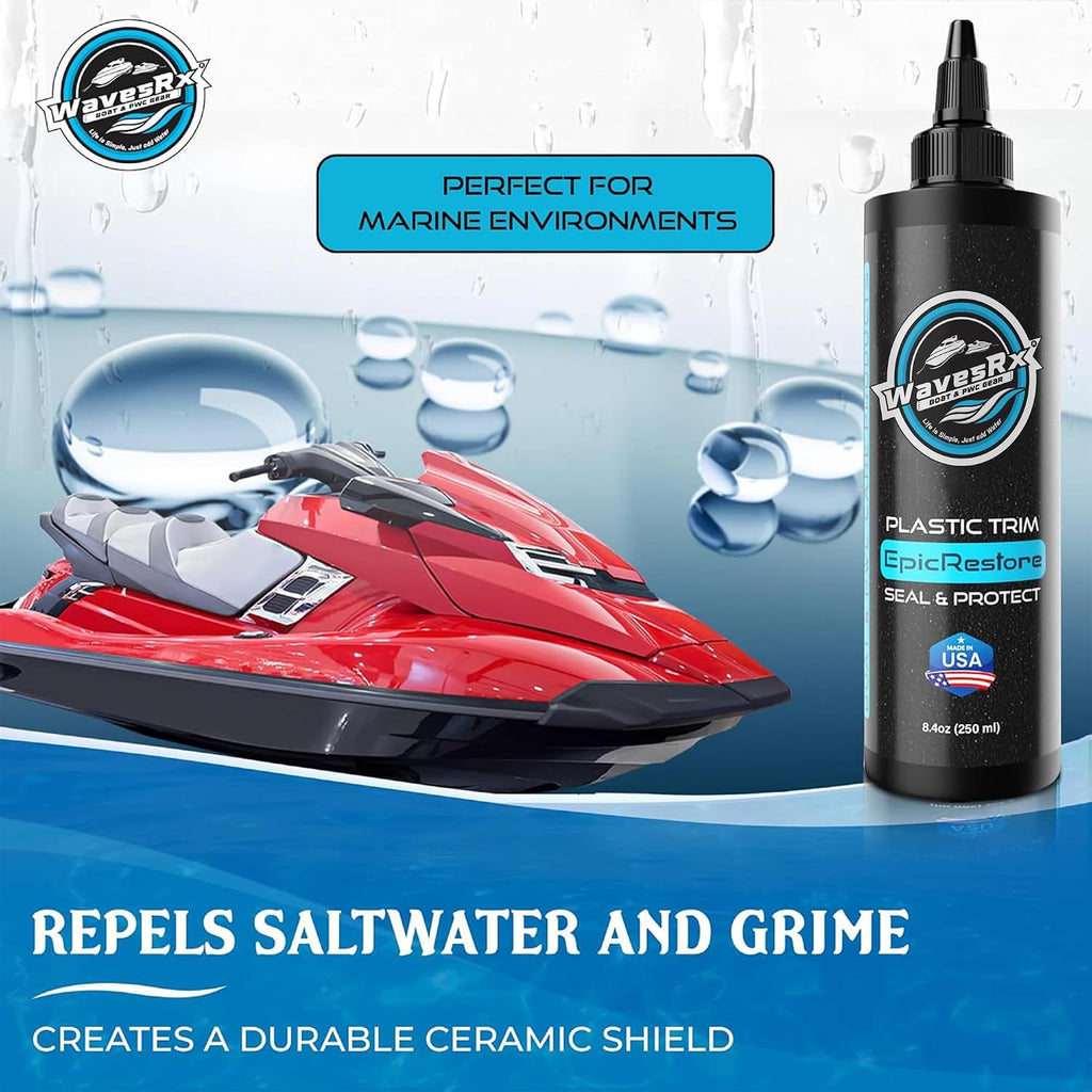 EpicRestore Marine Trim Restorer & Vinyl Protectant | Plastic Restorer for Boats & PWC | Ceramic Coating UV