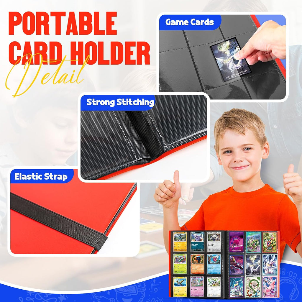 Card Binder 9-Pockets, Trading Card Binder, 20 Pages, 360 Card Capacity Collection Binder, Card Folder for MTG, TCG